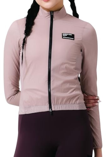 INBIKE Vestes de Randonnée Femme Coupe Vent Impermeable Pluie Velo Cyclisme Veste Running Cyclisme Sport Anti-Pluie Vetement Mi Saison Leger Rose L
