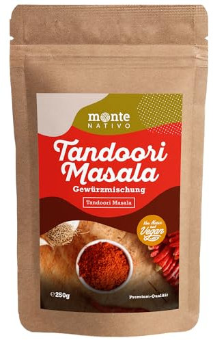 Tandoori Masala Gewürz Monte Nativo (250g) - Tandoori Gewürz - Indische Gewürzmischung - Schonend getrocknete und aromatische Gewürze ideal zum Kochen und Würzen - Intesives Aroma und Geschmack