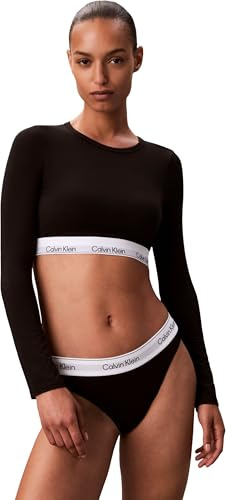 Calvin Klein Damen Bralette Lightly Lined Crop Top, Schwarz (Black), M
