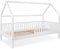 Ehrenkind® Hausbett Buche | FSC® Zertifiziert | Kinderbett mit Rausfallschutz | höhenverstellbar Massivholz inkl. Lattenrost | Kinder Bett | Hausbett 200x90 | weiß