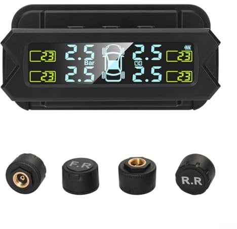 Accurate Tire Pressure Monitoring System with Solar Powered TPMS, External Sensors (voice)
