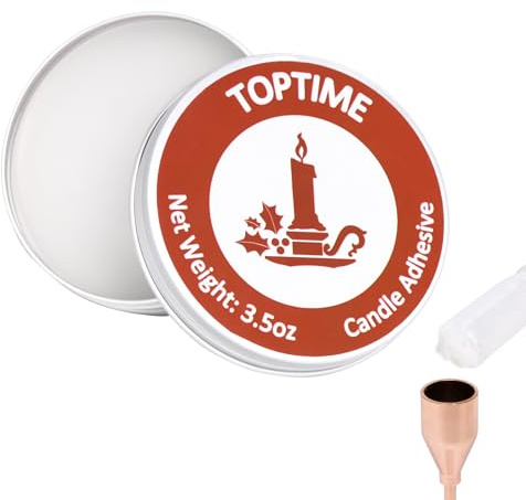 Toptime Kerzenhalter Zubehör, 100g Weicher Kerzenkleber für Kerzenhalter Verschiedenen Größen, Kerzen Klebeplättchen Befestigen Stabkerzen Stumpenkerze, Kerze Klebstoff für Kerzenständer Glas Metall
