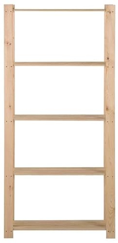 Eleganz Lagerregal aus Kiefer-Massivholz mit 5 Böden 80x28,5x170 cm - Stabile Gewerbelagerung für Werkstatt, Garage oder Büro - Robust & Langlebig