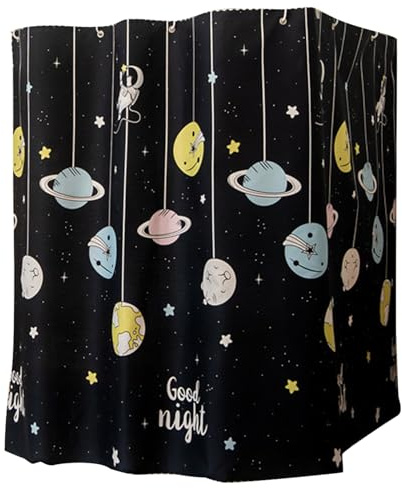 SMELEYOU Etagenbett-Vorhänge, Planeten-Muster, Hochbett-Vorhänge mit Metallloch zum Aufhängen, 149, 9 x 200, 9 cm, praktisches Schattendach für Studentenwohnheime, Heimgebrauch