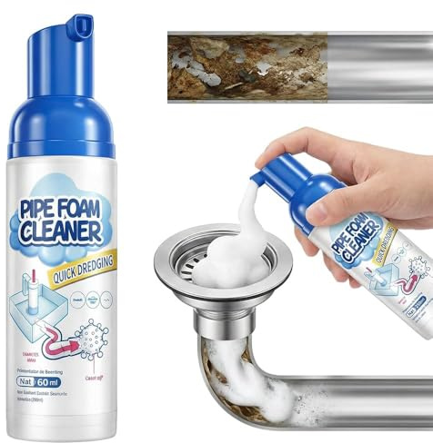 Foam Pipe Cleaner, 2026 Neu Toilettenreiniger Extrem Stark WC Schaumreiniger Abflussreiniger Rohrreinigungsmittel, WC Reiniger Rohrreiniger für Küche Bad Toiletten (1)