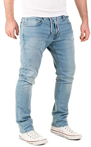 WOTEGA Noah - Herren Jeans - Sweathose in Jeansoptik - Männer Jogging Jeans Slim