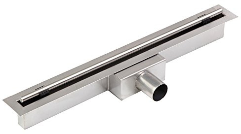 walexo Duschrinne Slim Bodenablauf Ablaufrinne Abflussrinne Duschablauf befliesbar (RUND, 600 x 70 mm)