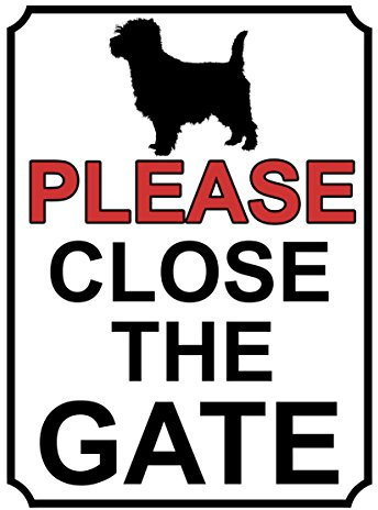PLEASE CLOSE THE GATE DOG THEME METAL SIGN 200MM X 150MM (405H1)