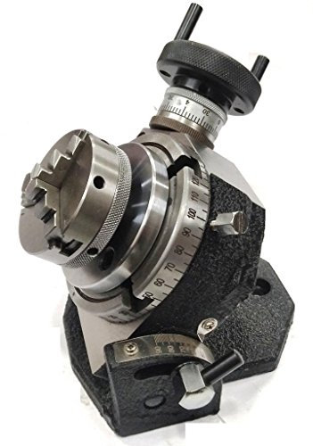 Precision Quality 4/ 100 Mm Tilting Milling Indexing Rotary Table With Small Chuck, Back Plate & Fixing T Nuts Bolts-metalworking Engineering Machine Tools (With 65 MM 3 Jaw Self Centering)