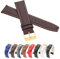 MARCHEL Lederarmband Braun-Weiß 16 mm WB90 Uhrenarmband Uhrband Uhrenbänder Rindsleder Uhr Band Genarbt Schließe Gold Dunkelbraun (16 mm, Dunkelbraun-Weiß, Gold)