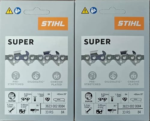 Stihl 33RS-84 2PK, 3/8 .050 Gauge, 84 Drive Links, 25, Rapid Super, Professional Saw Chain, 3623-005-0084