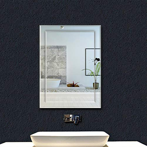 AICA 500 x 700 mm Rectangular Bathroom Wall Mirror Bathroom Mirrors Bevelled Design Wall Mounted