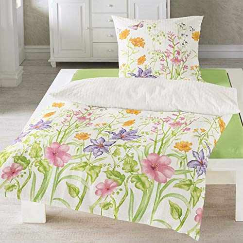 Traumschlaf Seersucker Bettwäsche Maritim im Set Blumenwiese