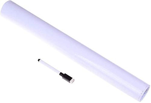 45 x 100 cm Whiteboard Aufkleber selbstklebend Whiteboard Papier Wand Aufkleber mit Marker Stift trocken abwischbar Nachricht Board Aufkleber Vinyl Tapete Rolle für Büro Zuhause Schule