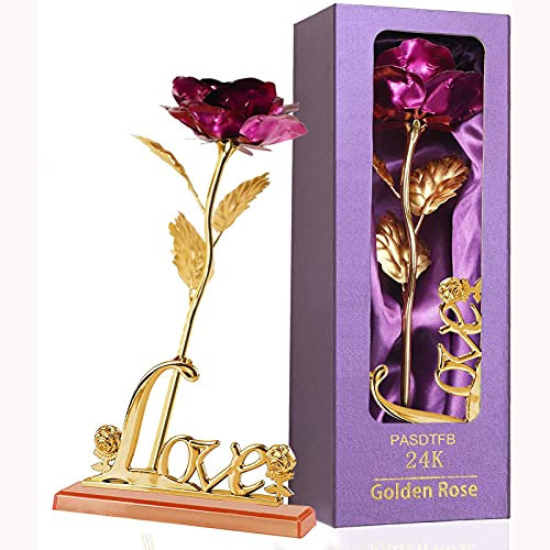 Geburtstagsgeschenk für Frauen 24k Gold Vergoldete Rose Geschenke für Frauen Ewige Rose Geburtstagsgeschenk für Mama Geschenk für Freundin Mädchen Schwester Jahrestag Hochzeits Weihnachten Muttertag