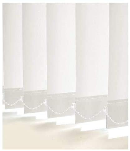 SOMERTON PLAIN WHITE MADE TO MEASURE VERTICAL BLIND REPLACEMENT SLATS 89mm (3.5) WIDE FREE WEIGHTS & CHAIN INCLUDED