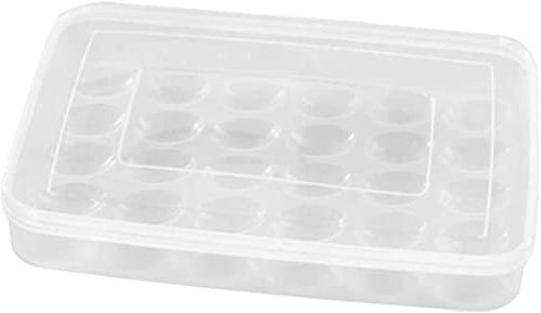 LATRAT Huevera para 30 huevos, transparente, de plástico, rectangular, para frigorífico, exterior