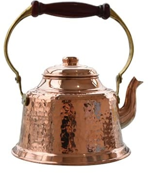 Bakır Concept Copper Home Accasories Copper Teapot, Stovetop Kettle, 1.5L, Bright Copper, Handmade in Turkey, 100% Copper Construction with Unique Irregularities