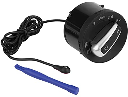 KIMISS Scheinwerfersteuerschalter Autoscheinwerfer, Lichtsteuerschalter für MK5 Seat 6J Key T5 MK6 Scheinwerfer 2011 1Z0941431K Scheinwerfersteuerschalter