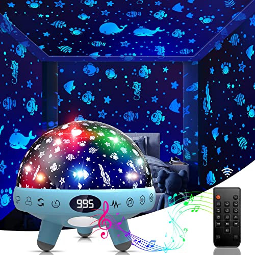 ZKYQSHDHX Night Lights for Kids Room with Sound Machine.Kids White Noise Machine with 29 Soothing Sounds for Baby Sleeping Baby Night Light Ocean Projector.for Bedroom Decoration