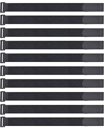 Azarxis Reusable Fastening Cable Ties Set 20 30 40cm Cinch Straps with Adjustable Hook and Loop Cord for Keeping Cords Ropes Wires Secure Organized Tidy with Heavy Duty Buckle (40 cm - 10 PCS)