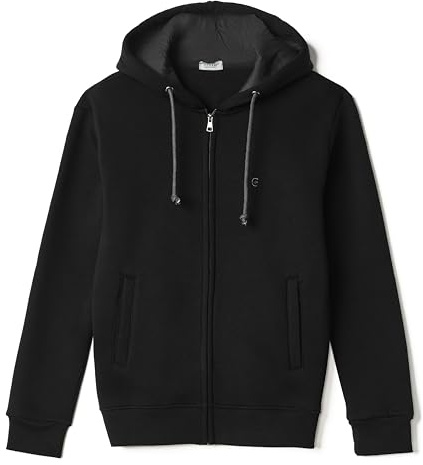 Coveri Felpa Uomo Aperta con Cappuccio e Tasche Cerniera Zip Invernale Felpata Pesante