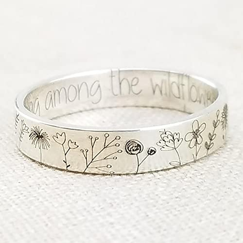 Sie gehören zu den Wilden Blumenringen für Frauen Mädchen Böhmen niedlich Silber Blumen Löwenzahn Fingerring Bague
