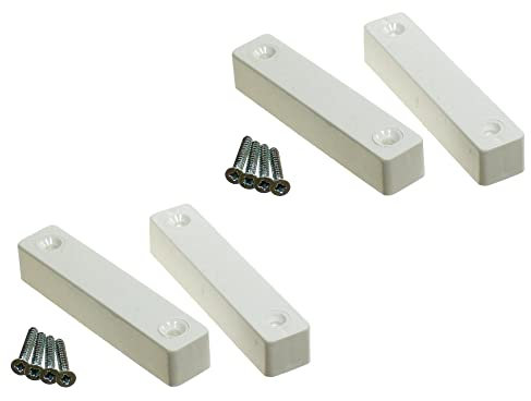 Door Contacts - Sensors - Detectors x 2 for Wired Burglar Alarm - White Surface Mounting Contacts