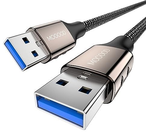 MOGOOD USB a USB Cable 2M USB a USB Cable USB 3.0 macho a macho USB Extensores Tipo A a Tipo A Cable para transferencia de datos Compatible con disco duro,ordenador portátil,cámara, SetUp Box y más