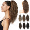 BRIKABIA Ponytail Extension Pferdeschwanzverlängerung Haarteil mit Klammer, Lange, Gewellte, Lockige Pferdeschwanz Haarteil Clip in Haarverlängerung für Frauen, 40cm, Ingwerbraun