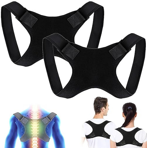 Rücken Geradehalter, 2 Pcs Haltungskorrektur Schultergurt, Einstellbare Obere Rückenstütze Geradehalter Haltungstrainer, Rücken Geradehalter Haltungskorrektur für Damen und Herren für Nacken, Rücken
