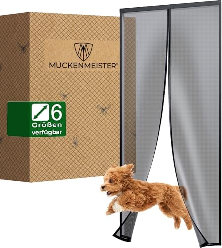 MÜCKENMEISTER Fliegengitter Balkontür (110x220 cm) - Fliegengitter Tür - Insektenschutz Balkontür - Fliegengitter Magnet - Insektenschutz Tür