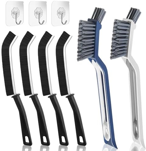 Ceboic 6PCS Crevice Cleaning Brush, Multifunctional Hard Bristle Gap Cleaning Brush, Long Handle Narrow Groove Gap Thin Cleaning Tool for Kitchen Home Bathroom Tiny Window Door Track Tile