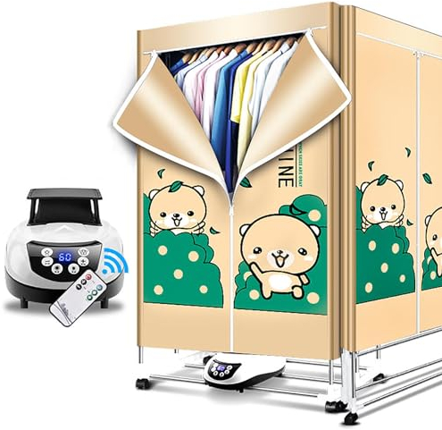 Yqyc Sèche-Linge Électrique Portable Rapide 1500W, Sèche-Linge Chauffant À 3 Niveaux, Étendoir À Linge Électrique D'intérieur, Double Couche (Color : Orange)