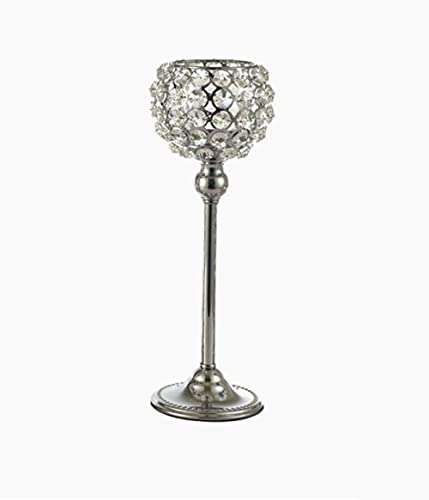 Teelichthalter, Kerzenständer, Kerzenständer, Wachs-Sets, einzelner Kerzenhalter, Kristalle, Kerzenständer, Hochzeits-Mittelstück, Tisch-Kerzenständer für Party, Hotel, Zuhause, Abendessen, Dekor-SIL