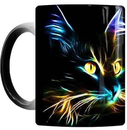 F Fityle Katzen Tasse Farbwechsel Kaffeetasse 350ml Geschenkidee