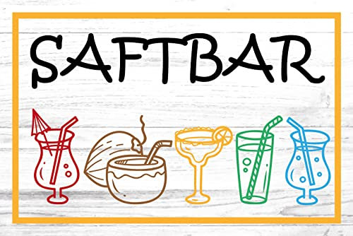 DekoDrom® Holz Schild 20x30 cm Saft Bar Trinken Alkhol Cocktails Tafel Wand Deko Bar Kneipe Cafe Sammler Geschenk