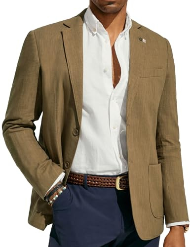 PJ PAUL JONES Giacca da uomo casual, slim fit, in lino, leggera, con 2 bottoni, Sporty Slim Fit Leisure Blazer