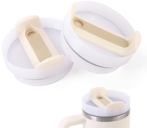 MEIJIAYOU Lid Replacement 30 oz for Stanley,2PCS Cup Lid Replacement 30 oz for Stanley Cup,BPA Free Leak Proof 30 oz Lid Replacement,White 2PCS, 1, transparent