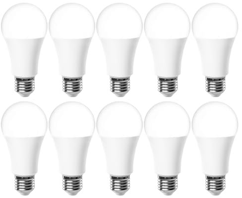 Tofisr E27 LED Lampe, A65 Leuchtmittel,12W ersetzt 120W Glühbirne,1200 Lumen,Kaltweiß (6500 Kelvin), Nicht Dimmbar,200° Abstrahlwinkel Energiesparlampe,10er Pack
