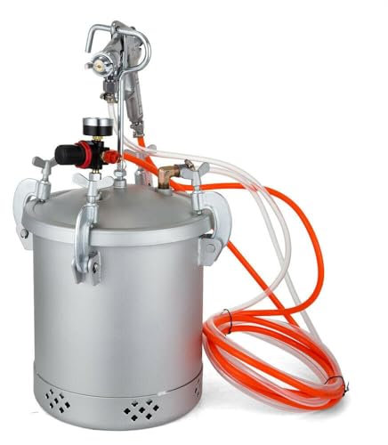 Farbspritzpistole 10L Druckbehälter 60 PSI Farbbehälter Farbsprühsystem Große Luft-Farbspritzpistole Farbbehälter mit 3mm Standarddüse zum Auftragen von Wasserfarbe für Innen-und Außenprojekte Farbspr