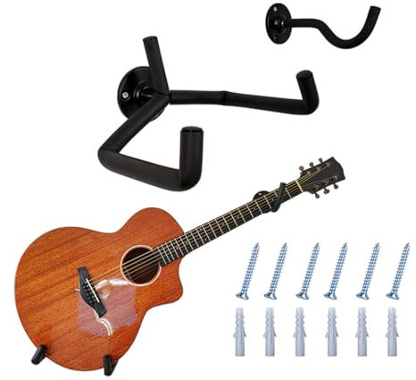 Crochet de Guitare, Guitar Support, Support Mural de Guitare, Avec Vis Et Adaptateur de Vis, Convient à La Guitare Acoustique, à La Guitare Classique, à La Guitare Électrique Et à La Basse Électrique