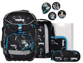 ergobag Pack Set ergonomischer Schulranzen Flexibel 6-teilig Set 1. Klasse Grundschule für Mädchen und Jungen
