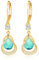 Gold Ohrringe Geburtsstein hängend ohrringe 14K gold hängend gold ohrringe Feine Schmuckstücke Geburtstagsgeschenke für Frauen(Gold März)