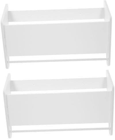 PRETYZOOM White Wall-mounted Shoe Racks 2pcs 40cm Entryway Shoe Stand Non-slip Plastic Slippers Rack Easy to Clean