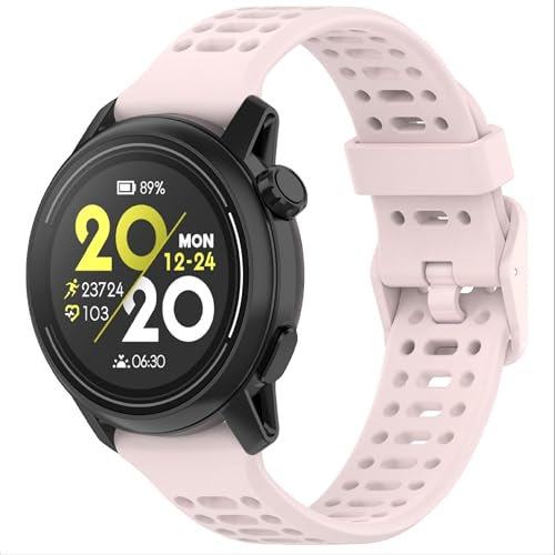 GIOPUEY Armband Kompatibel mit COROS Pace Pro/Pace 3/APEX Pro/2 Pro/46MM, Weiches Silikon Armband [Verschleißfest] [Atmungsaktiv] Ersatzarmband - pink