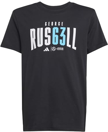 adidas Unisex Kinder Mercedes - AMG Petronas Formula ONE Team George Russell Tee Youth, Black, 11-12 Years