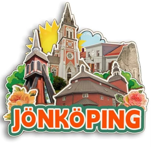 Jönköping Schweden Holz 3D Kühlschrankmagnet Stadt Reise Souvenir Niedliche Kühlschrankaufkleber Home Küche Dekoration
