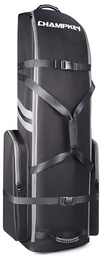 CHAMPKEY Premium Soft Padded Golf Travel Bag Flight with Wheels - 1200D Premium Oxford Fabric Golf Travel Cover
