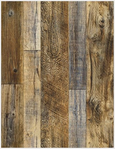 ZHMRROAD Brown Wood Grain Self Adhesive Wallpaper Waterproof Removable Wood Effect Peel and Stick Wallpaper for Walls Cabinets Furniture 17.5x118.1 Inches
